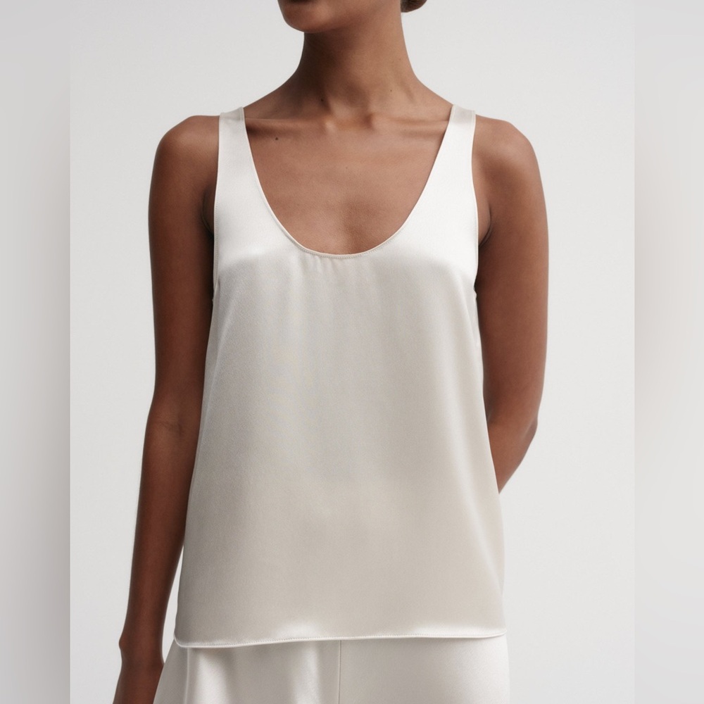 ALMADA LABEL ROMY SATIN TOP, PEARL